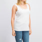 Karen Scott Women's Stud Trim Ladder Neck Top White Size Small