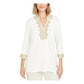Charter Club Women's Lace-Trim Tunic Top White Size Medium