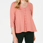 Style & Co Women's High Low Swing Top Orange Size Medium