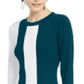 INC International Concepts Women's Color blocked Sweater Dress Green Size Petite Medium
