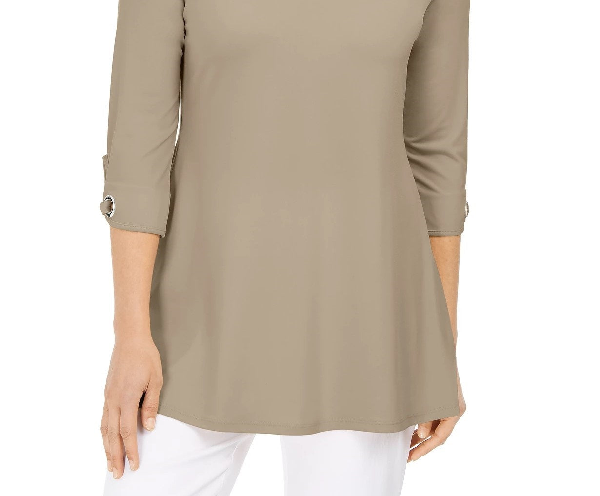 JM Collection Women's Grommet Cold-Shoulder Tunic Beigekhaki Size Small