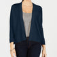 Charter Club Women's Textured Knit Open Cardigan  Blue Size Large