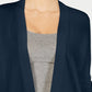 Charter Club Women's Textured Knit Open Cardigan  Blue Size Large