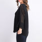 Charter Club Women's Double-Ruffle Textured Pintuck Top Black Size X-Large