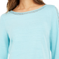 Charter Club Women's Crochet-Inset Top Navy Size X-Small