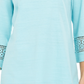 Charter Club Women's Crochet-Inset Top Navy Size X-Small
