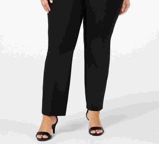 Charter Club Women's Plus Size Straight-Leg Pants Black Size 18W