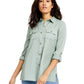 Charter Club Women's Utility Shirt Green Size Medium