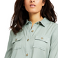 Charter Club Women's Utility Shirt Green Size Medium