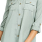 Charter Club Women's Utility Shirt Green Size Medium