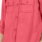 Charter Club Women's Utility Shirt Red Size Large