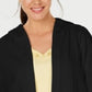 Karen Scott Women's Sport French Terry Open-Front Hoodie Black Size Medium