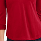 Charter Club Women's Supima Cotton Split Neck Top  Red Size Medium