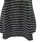 Maison Jules Women's Striped V-Neck Top Black Size Large