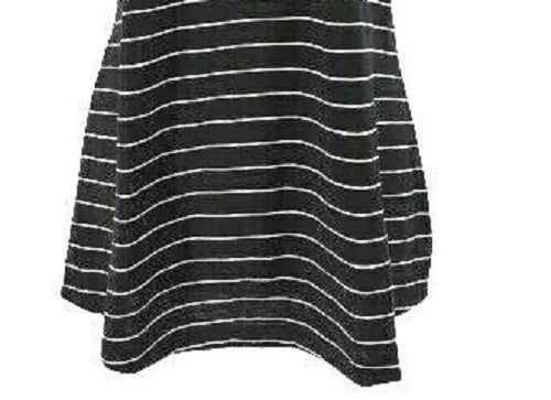 Maison Jules Women's Striped V-Neck Top Black Size X-Large