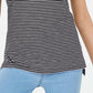 Maison Jules Women's Striped Crew-Neck T-Shirt Black Size X-Small
