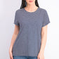 Maison Jules Women's  Striped Crew-Neck T-Shirt Navy Size X-Small