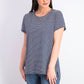 Maison Jules Women's  Striped Crew-Neck T-Shirt Navy Size X-Small