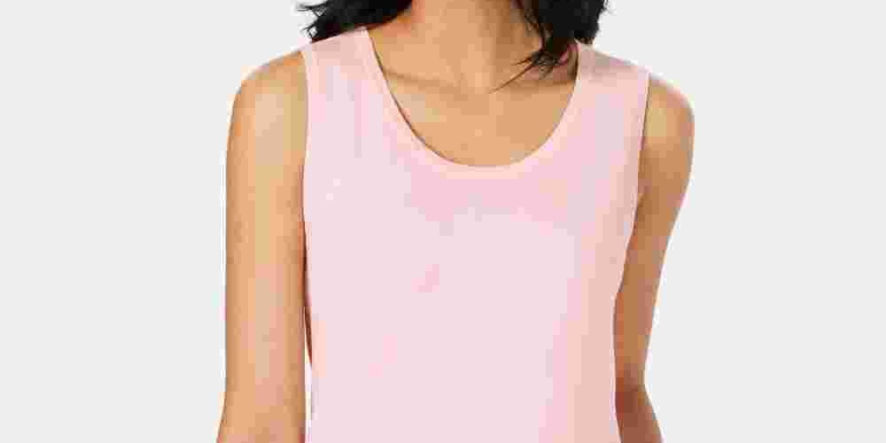 Charter Club Women's Sleeveless Crew Neck Sweater Pink Size Medium