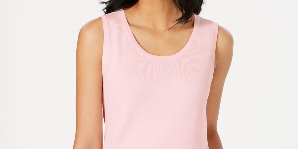 Charter Club Women's Crew Neck Tank Sweater Vest Pink Size X-Small