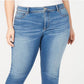 INC International Concepts Women's Plus & Petite Plus Size Incfinity Cropped Skinny Jeans Turq/Aqua Size 24W