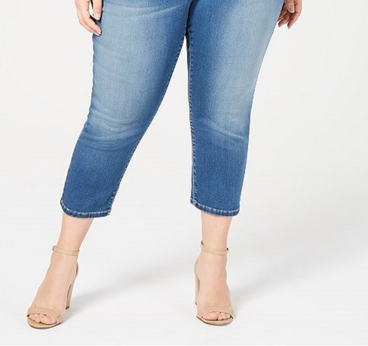 INC International Concepts Women's Plus & Petite Plus Size Incfinity Cropped Skinny Jeans Turq/Aqua Size 24W