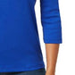 Karen Scott Women's Cotton Henley Top Blue Size Small