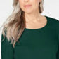 Karen Scott Women's Cotton 3/4-Sleeve Top Green Size X-Large