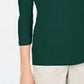 Karen Scott Women's Cotton 3/4-Sleeve Top Green Size X-Large