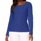 Karen Scott Women's Cotton Scoop Neck Top Blue Size Petite Small