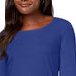 Karen Scott Women's Cotton Scoop Neck Top Blue Size Petite Small
