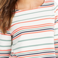 Charter Club Women's Striped Tie Sleeve Top Green Size Medium