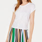 Bar III Side Drawstring Cotton Top White Size X-Small