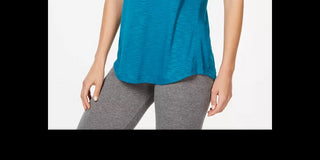 Ideology Women's Cross Back T-Shirt Turq/Aqua Size Small