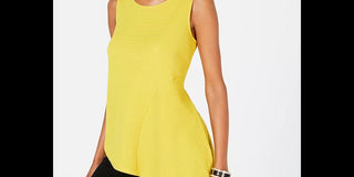 Alfani Women's Asymmetrical-Hem Top Gold Size Large