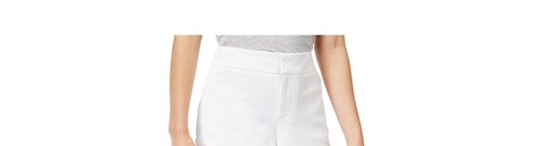 Maison Jules Women's Flat Front Chino Shorts White Size 6
