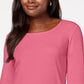 Karen Scott Women's Cotton Scoop-Neck Top Dark Pink Size X-Large