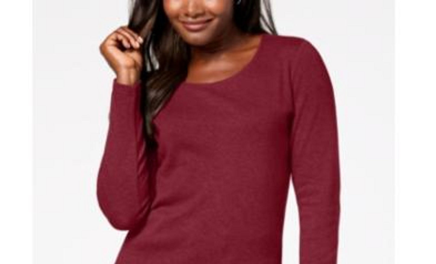 Karen Scott Women's Cotton Scoop-Neck Top Red Size Medium