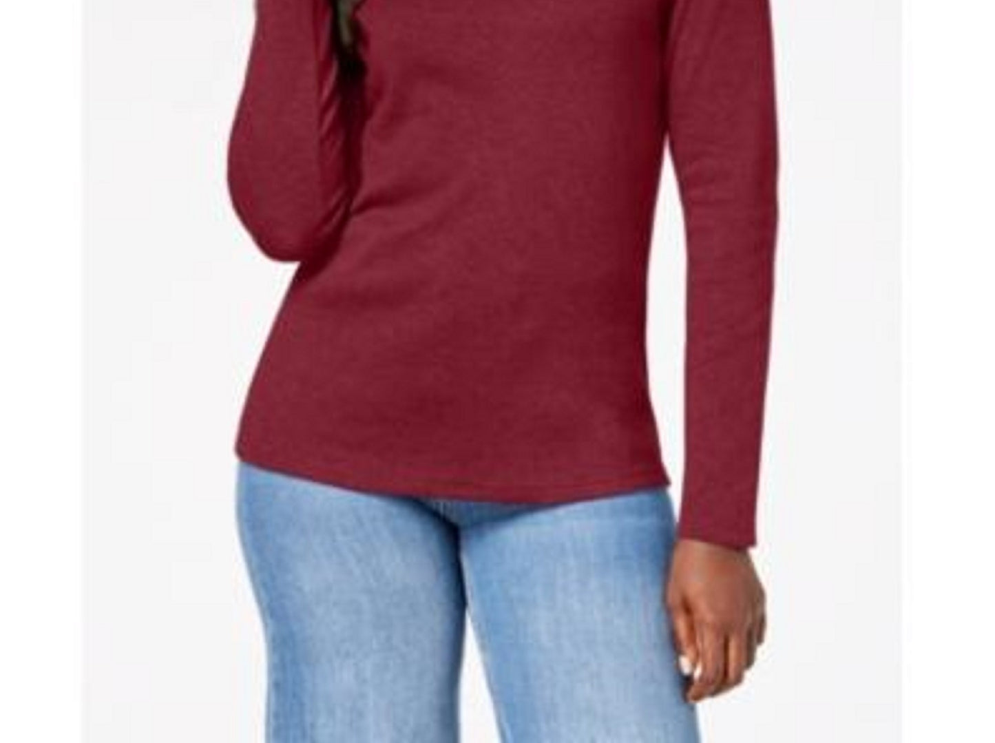 Karen Scott Women's Cotton Scoop-Neck Top Red Size Medium