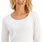 Karen Scott Women's Cotton Scoop Neck Top White Size XX-Large