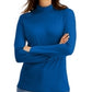 Karen Scott Women's Cotton Mock Neck Top Blue Size Small
