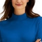 Karen Scott Women's Cotton Mock Neck Top Blue Size Small