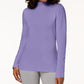 Karen Scott Women's Cotton Mock-Neck Top  Purple Size XX-Large