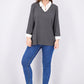 Karen Scott Women's Cotton Layered-Look Top Charcoal Size X-Small