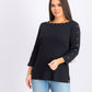 Karen Scott Women's Cotton Boat-Neck Studded Top Black Size Extra Small