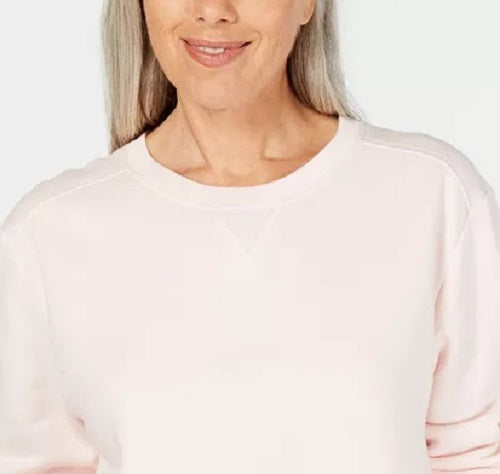 Karen Scott Women's Sport Long-Sleeve Crewneck Sweatshirt Pink Size X-Small