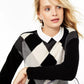 Charter Club Women's Argyle Cashmere Layered-Look Sweater Regular & Petite Sizes Black Size Medium