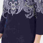 Karen Scott Women's Lile Paisley Boat-Neck Top Navy Size X-Small