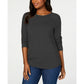 Karen Scott Women's Ribbed Cotton Pullover Sweater Black Size X-Large