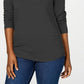 Karen Scott Women's Ribbed Cotton Pullover Sweater Black Size X-Large